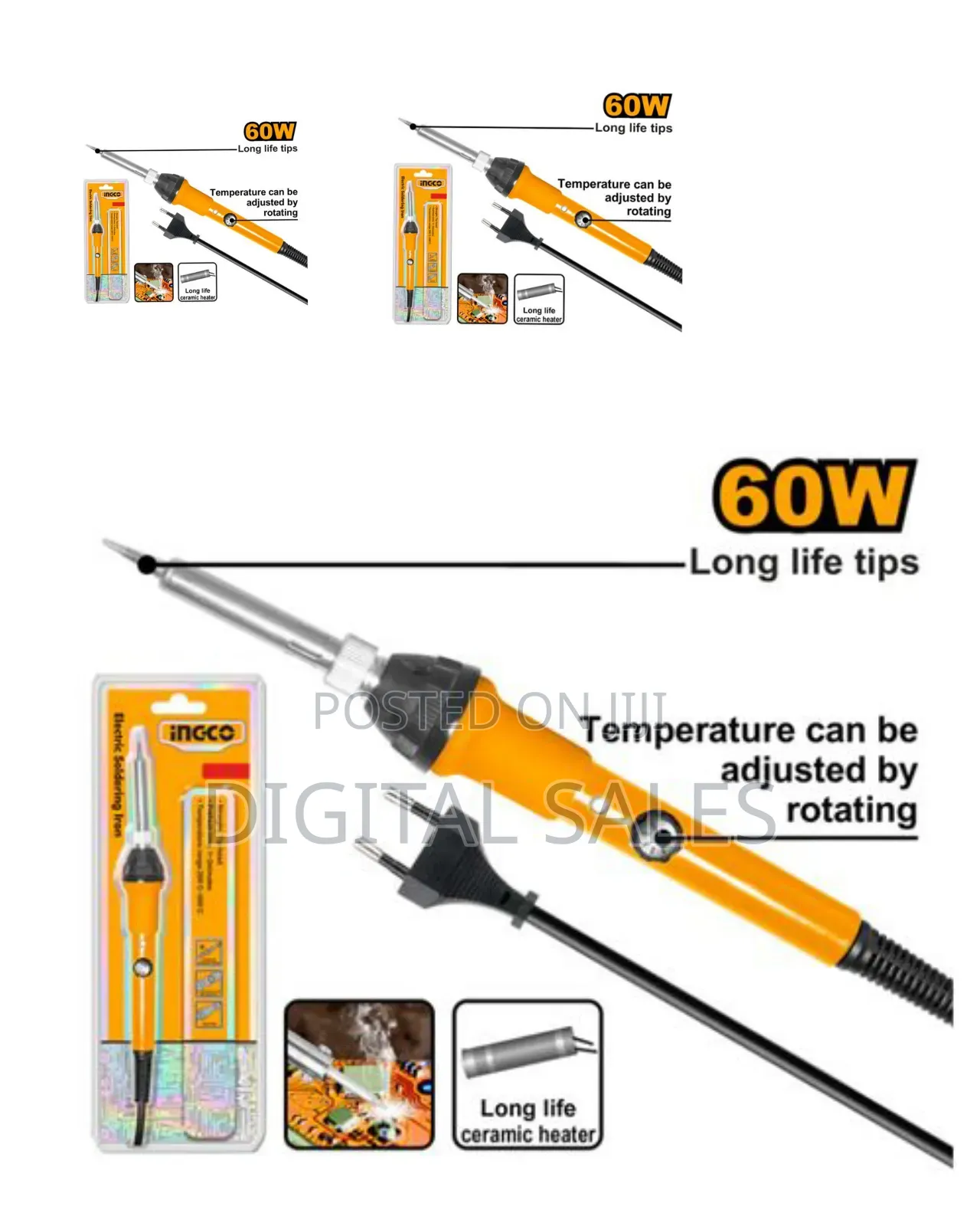 Ingco Si016831 - Electric Soldering Iron - Orange