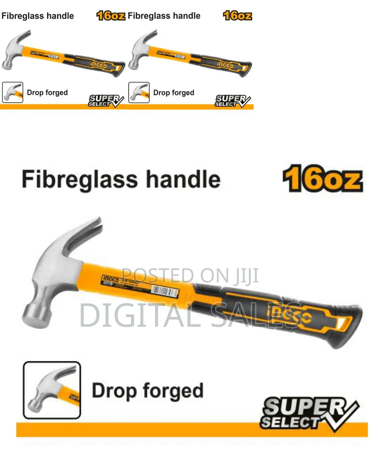 Ingco Hchs8016 - Claw Hammer - Orange