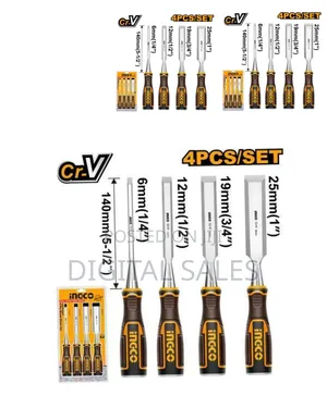 Ingco Hktwc0401 - 4 PCS Wood Chisel Set - Orange