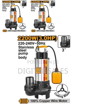 Ingco Spdb22008 - Sewage Submersible Pump - Orange
