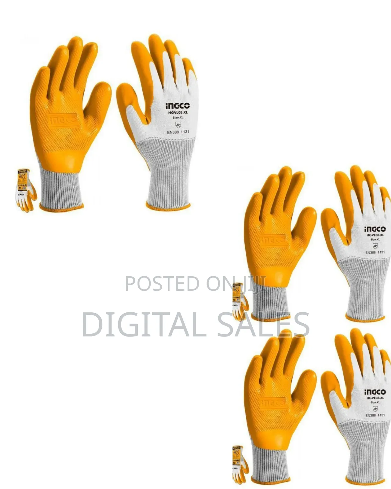 Ingco Hgvl08-Xl - Latex Gloves - Orange