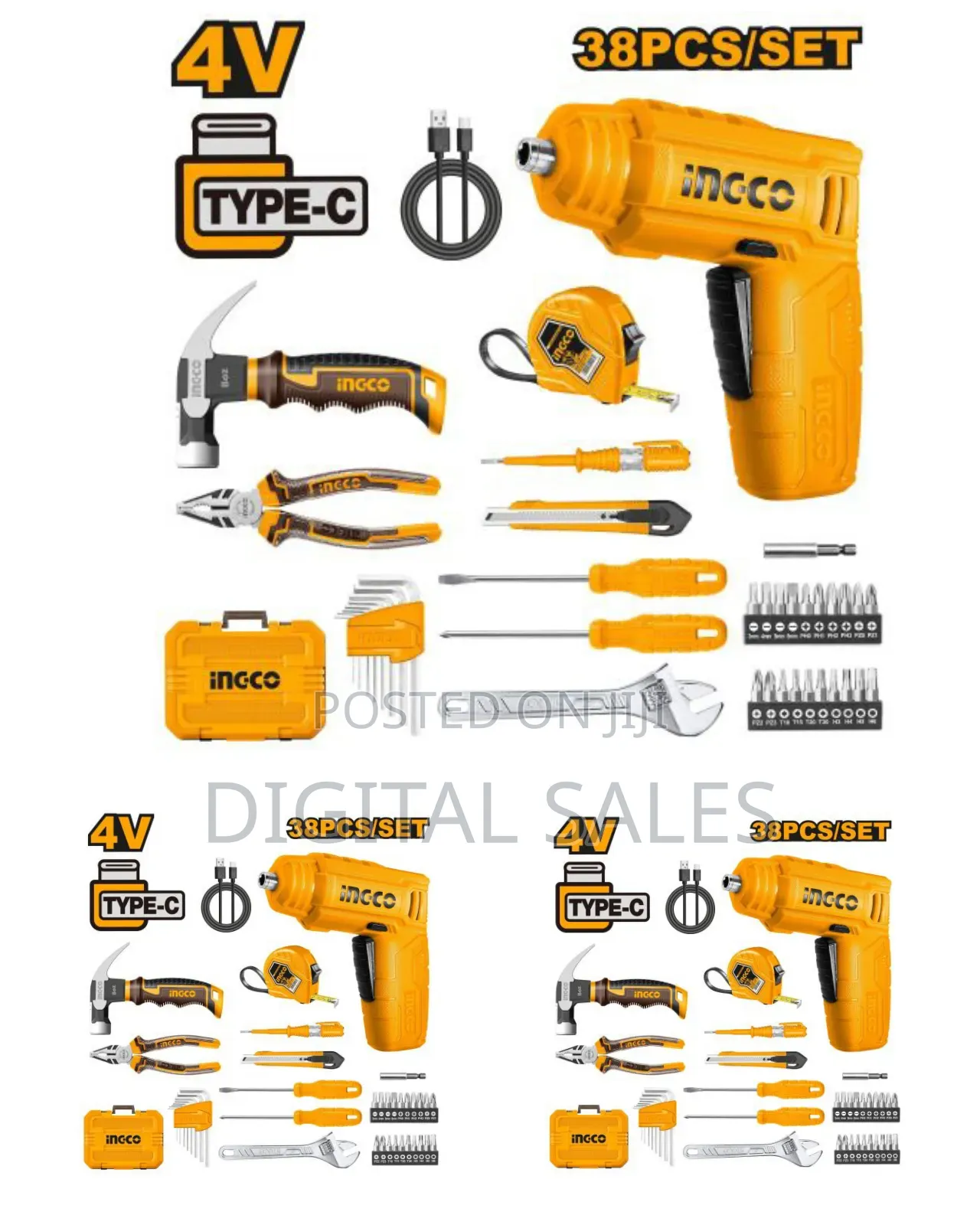 Ingco Hkthp10381 - 38 PCS Tools Set - Orange