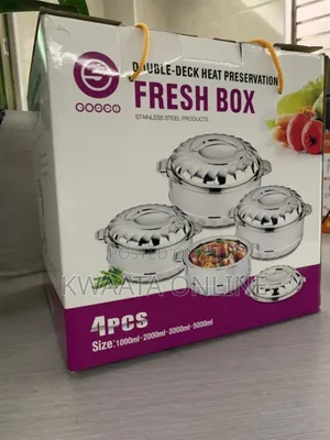 4pcs(1l/2l/3l/5l)Stainless Steel Food Warmer Storage Container