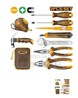 Ingco 9 Piece Hand Tools Set - Silver