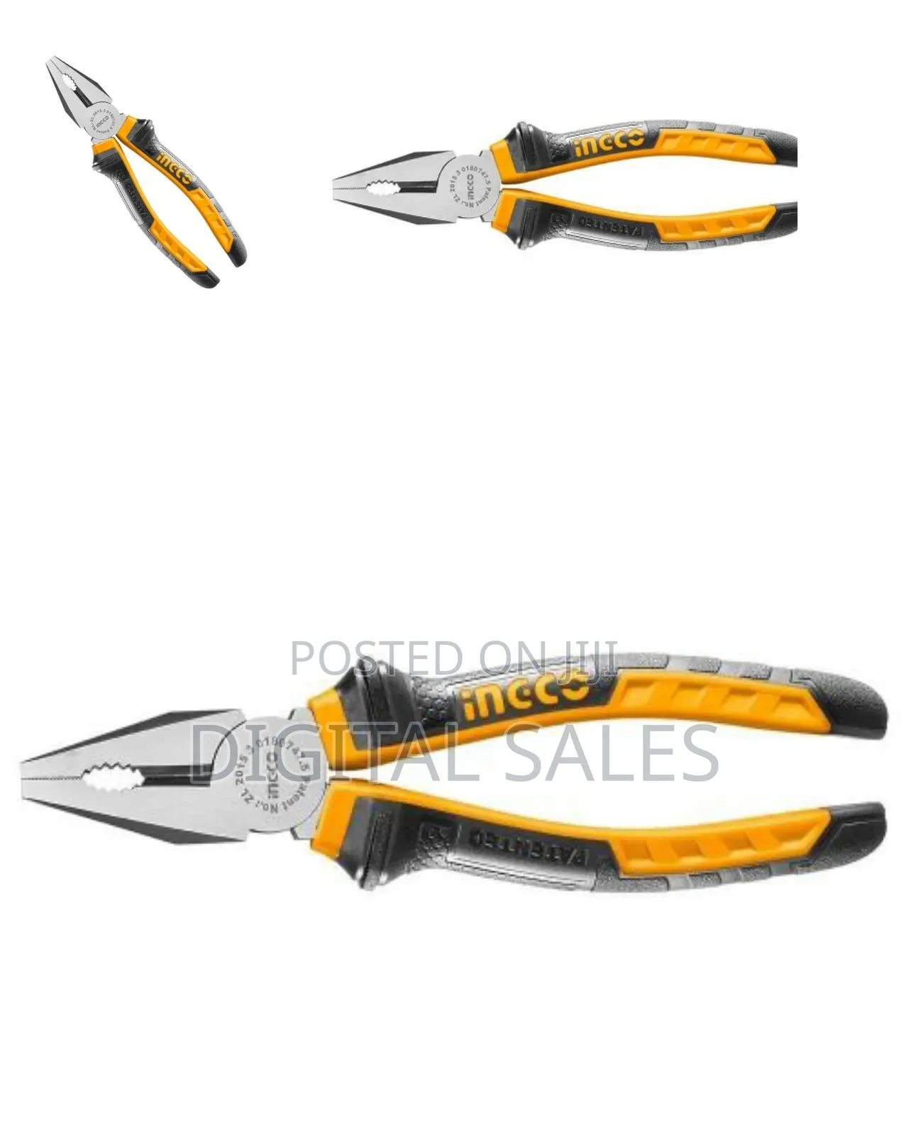 Ingco Combination Pliers Hcp08208 - Black/Orange#