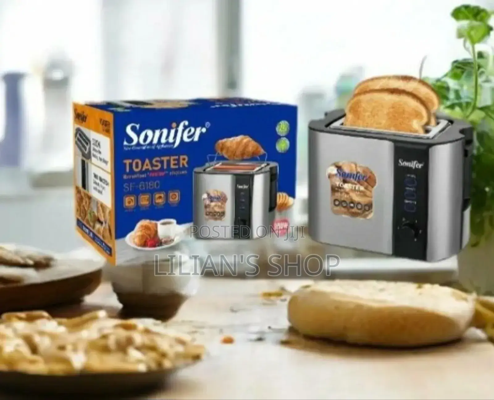 Sonifer 2 Slices Bread Toaster With Grill Rack