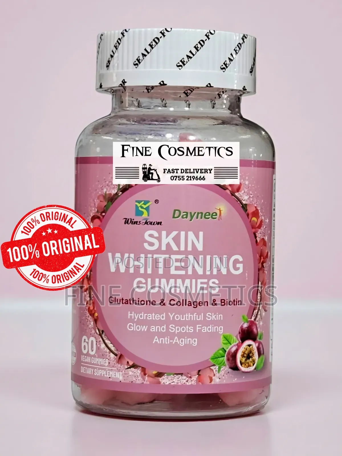 Skin Whitening Glowing Gummies With Glutathione, Collagen and Biotin