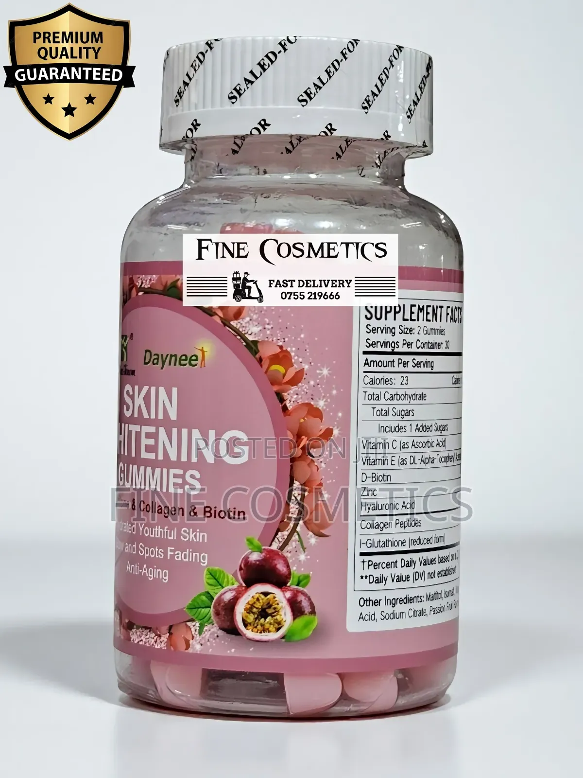 Skin Whitening Glowing Gummies With Glutathione, Collagen and Biotin