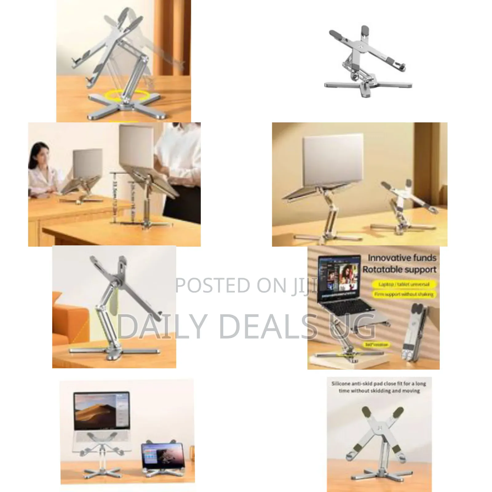 24thunder McHose Foldable X-Shaped Swivel Laptop Stand for Desk