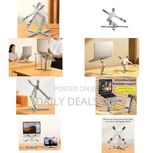 24thunder McHose Foldable X-Shaped Swivel Laptop Stand for Desk