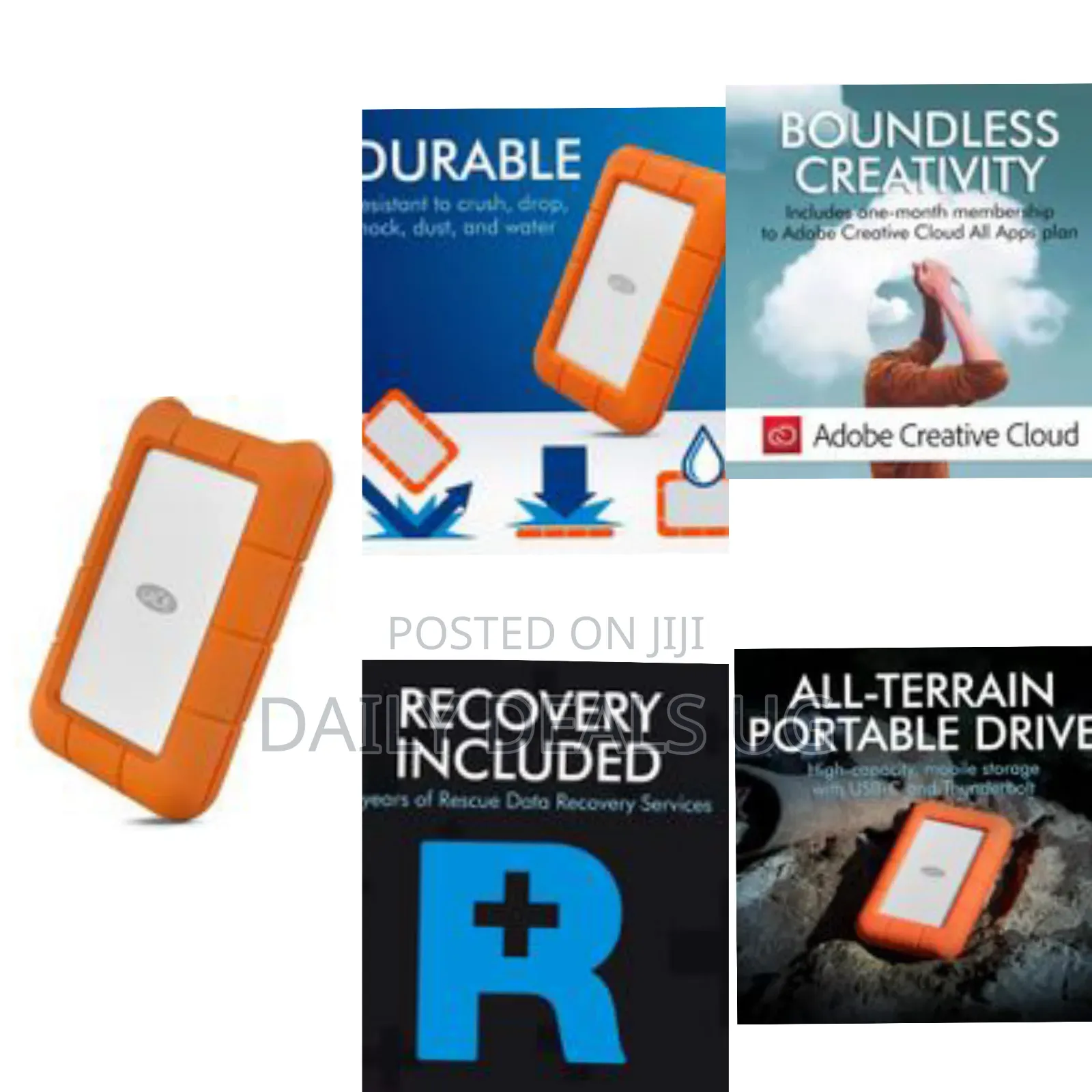 Lacie Rugged Thunderbolt Usb-C 2tb External Hard Drive Portable