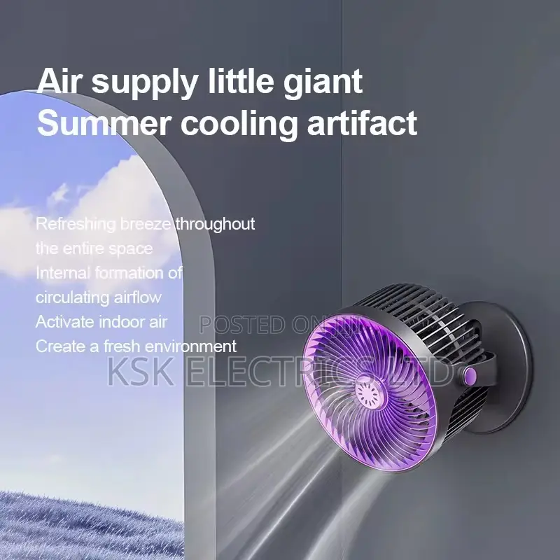 5 - Speed Wall - Mounted/Desktop Fan With 720°