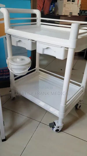 Nursing Hospital Treatment Trolley Two Layers Double Drawers