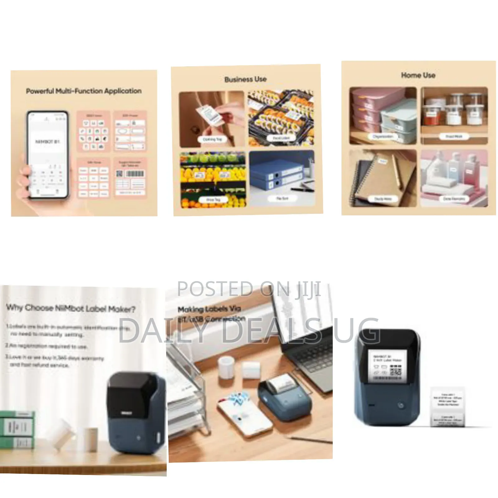 B1 2inch Thermal Label Maker With 1 Roll Free Tape Auto Identification