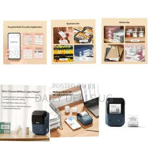 B1 2inch Thermal Label Maker With 1 Roll Free Tape Auto Identification