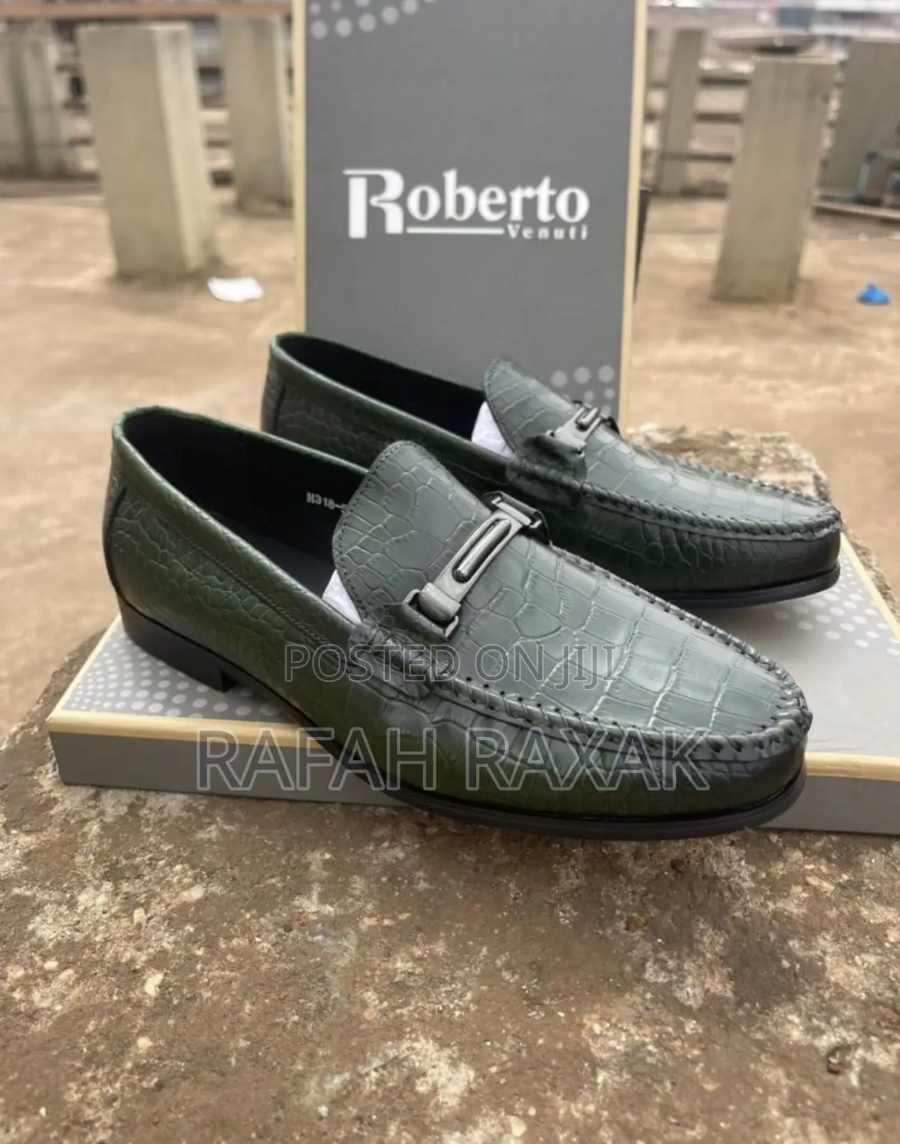 Original Green Snake Skin Leather Italian Loafers
