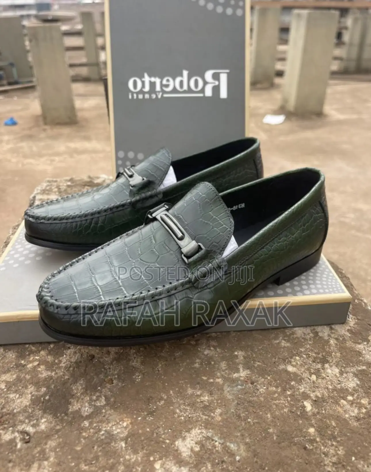 Original Green Snake Skin Leather Italian Loafers