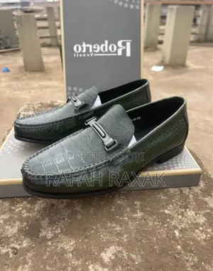 Original Green Snake Skin Leather Italian Loafers