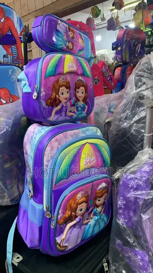 3 Piece Kids School Bag Lunch Bag Pen Pouch Carrier Bag -multicolor
