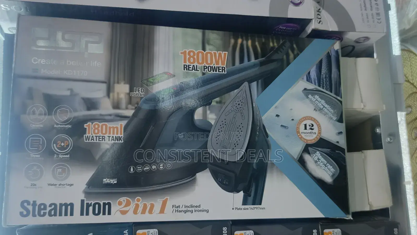 DSP 180ml 2in1 Steam Iron (1800w)