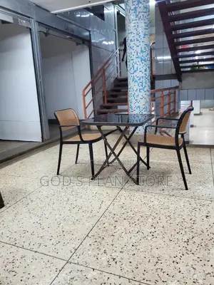 Balcony Glass Table and Chairs Plastic