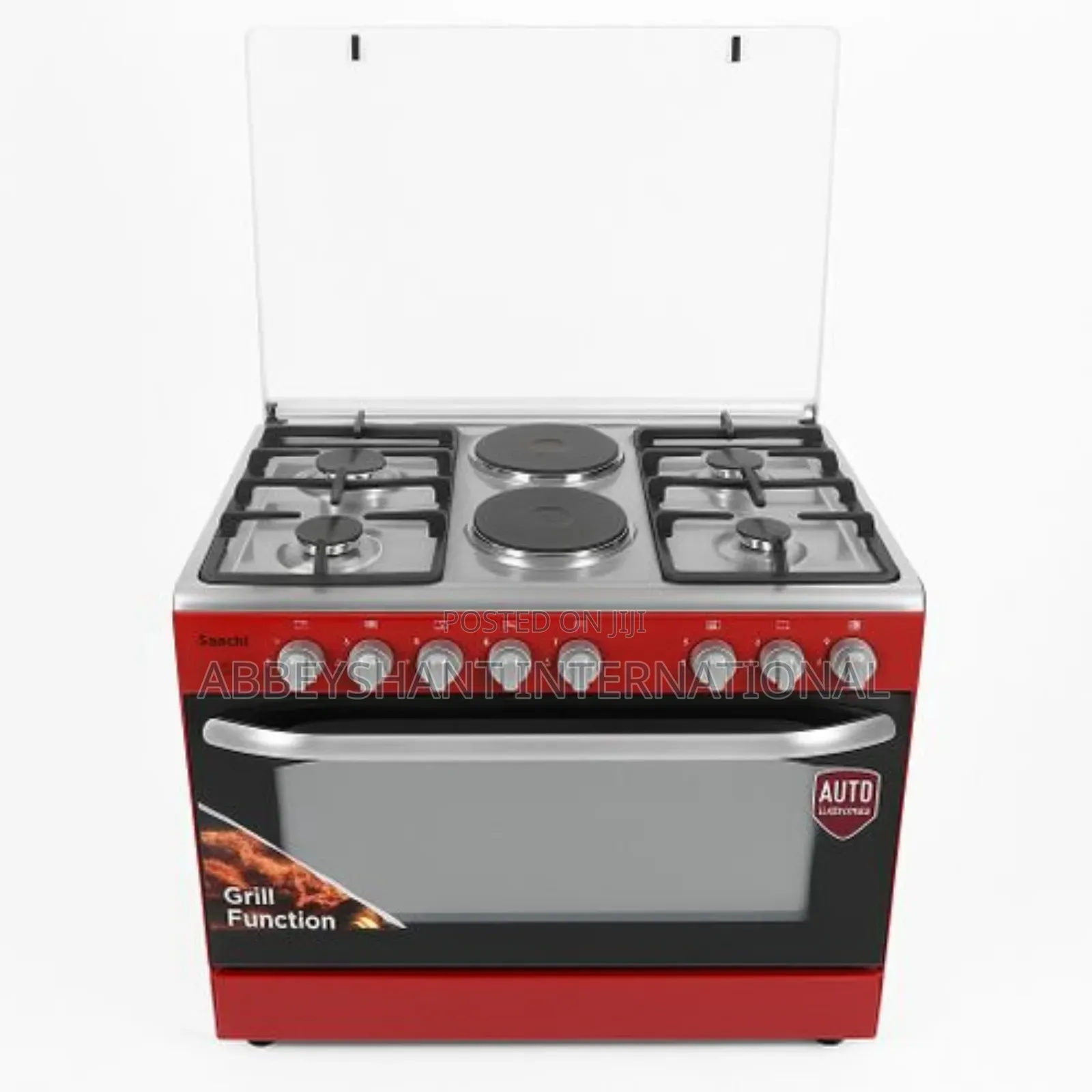 4 Gas Burners 2 Hot Plates,Oven Grill,Rotisserie, Automatic Ignition