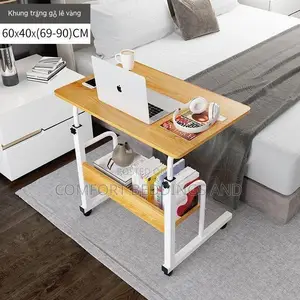 Laptop Table With Storage Cabinets Gold