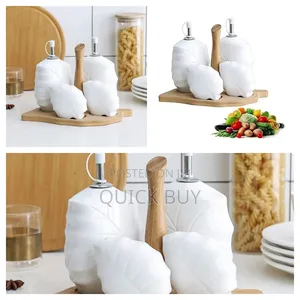 Ceramic Bamboo White Kitchen Seal Seasoning Jar Set