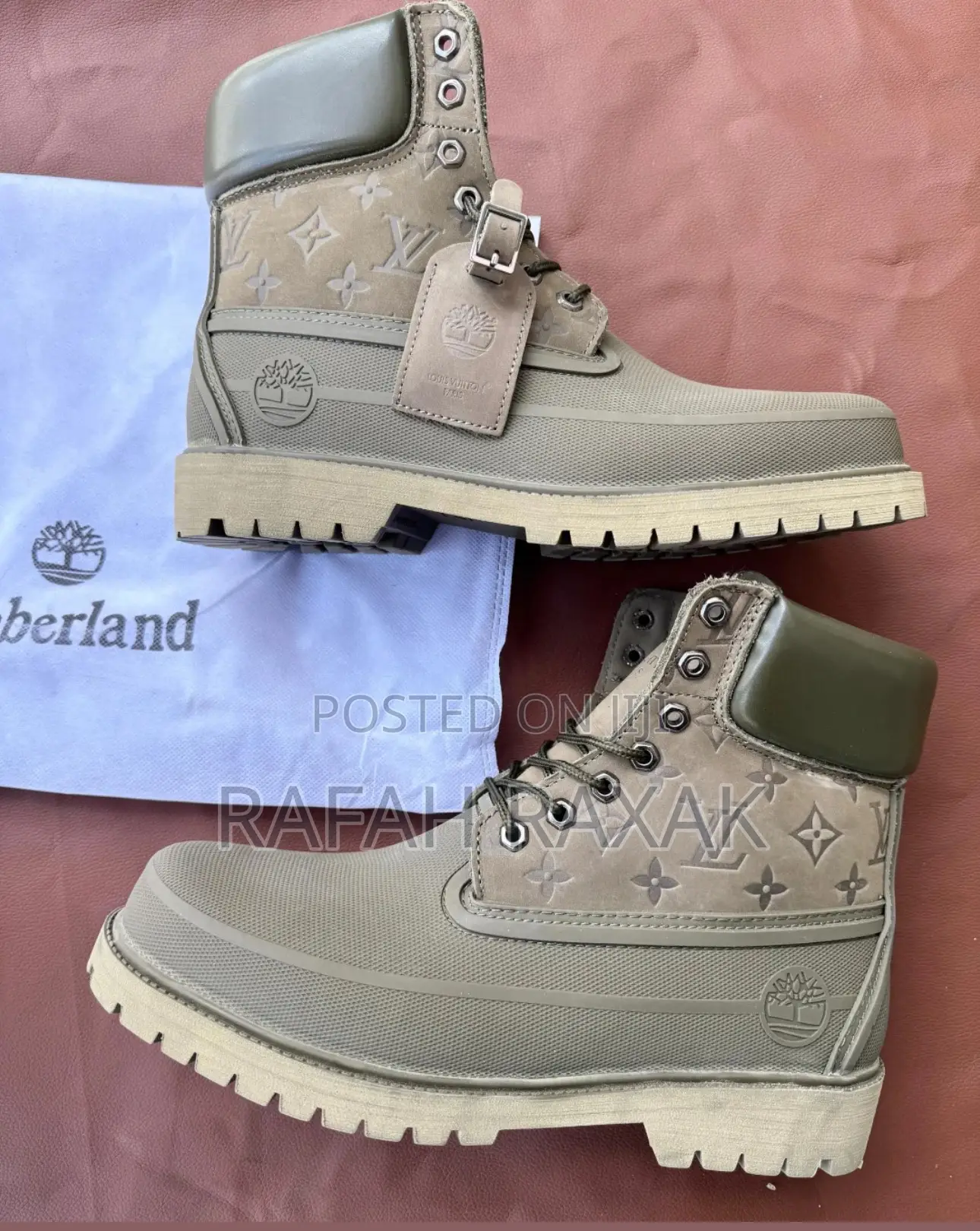 Original Green Timberland X Louis Vuitton 6 Inch Waterproof Boots