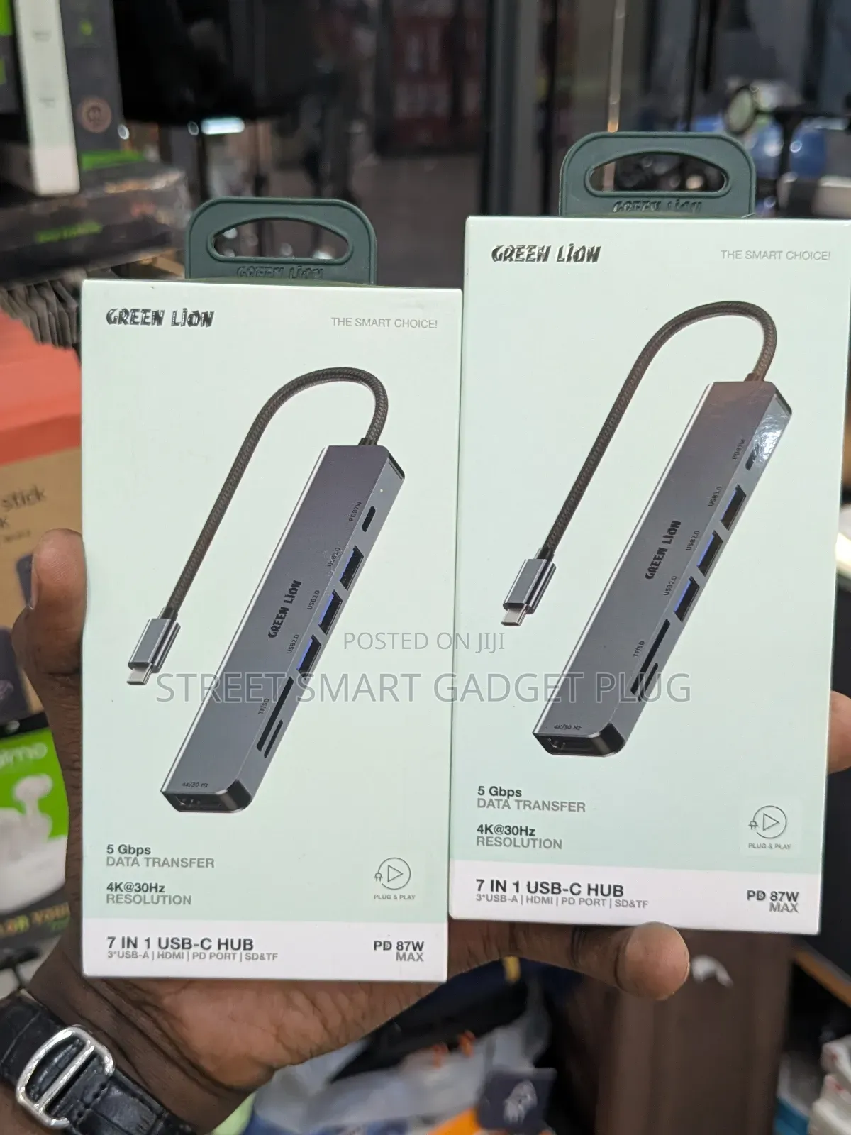 Green 7in1 Usb Hub