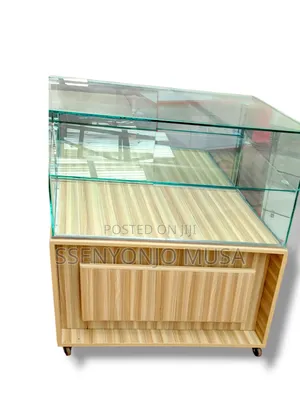 Secure Display Counter 3x1x2ft 2-Layer With Lock and Safe -