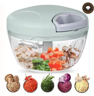 Hand-Pull Food Processor / Vegetable Chopper With 3-Blades