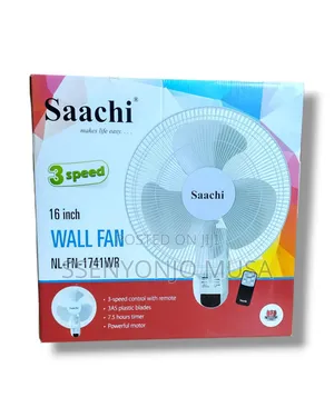 Saachi Nl-Fn-1741wr 16" Wall Fan - 3-Speed, Remote Control