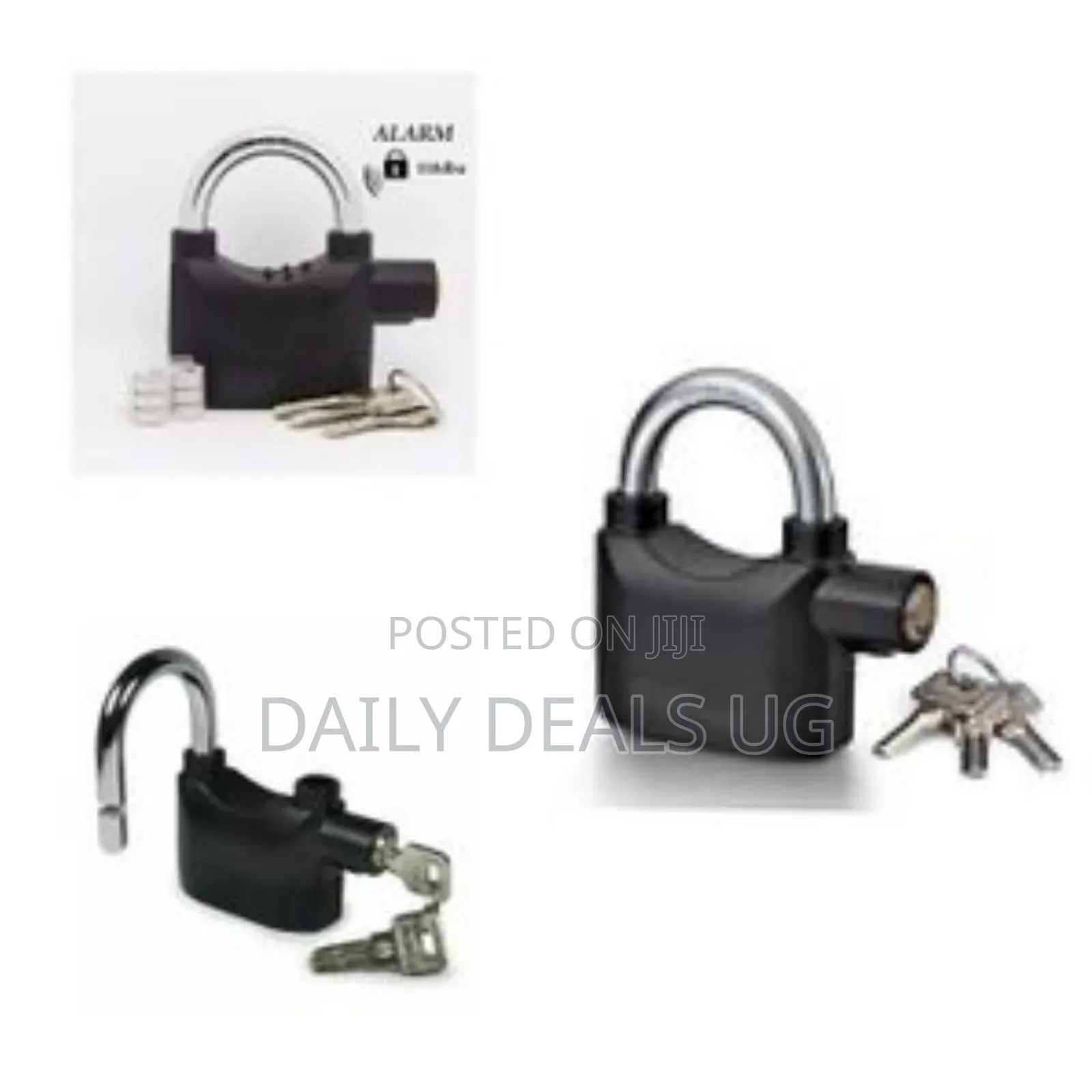 Kinbar Loud Alarm on Intruder Touch Padlock -Black