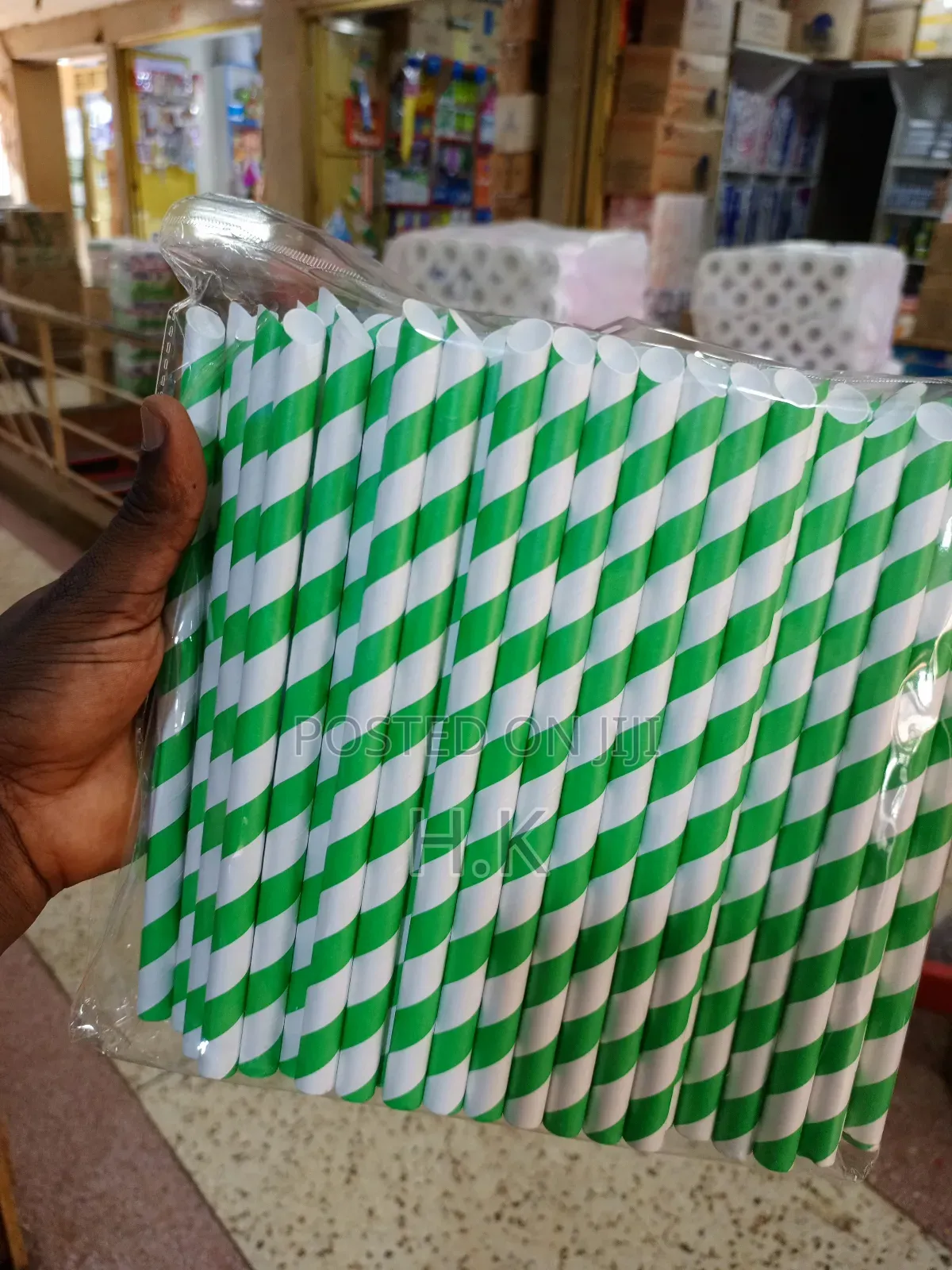 White Striped Paper Straws 100pcs