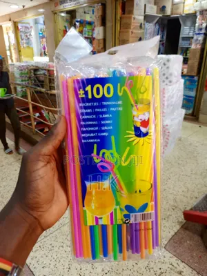 100pcs Colorful, Flexible Plastic Drinking Straws.