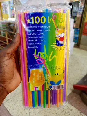 100pcs Colorful, Flexible Plastic Drinking Straws.