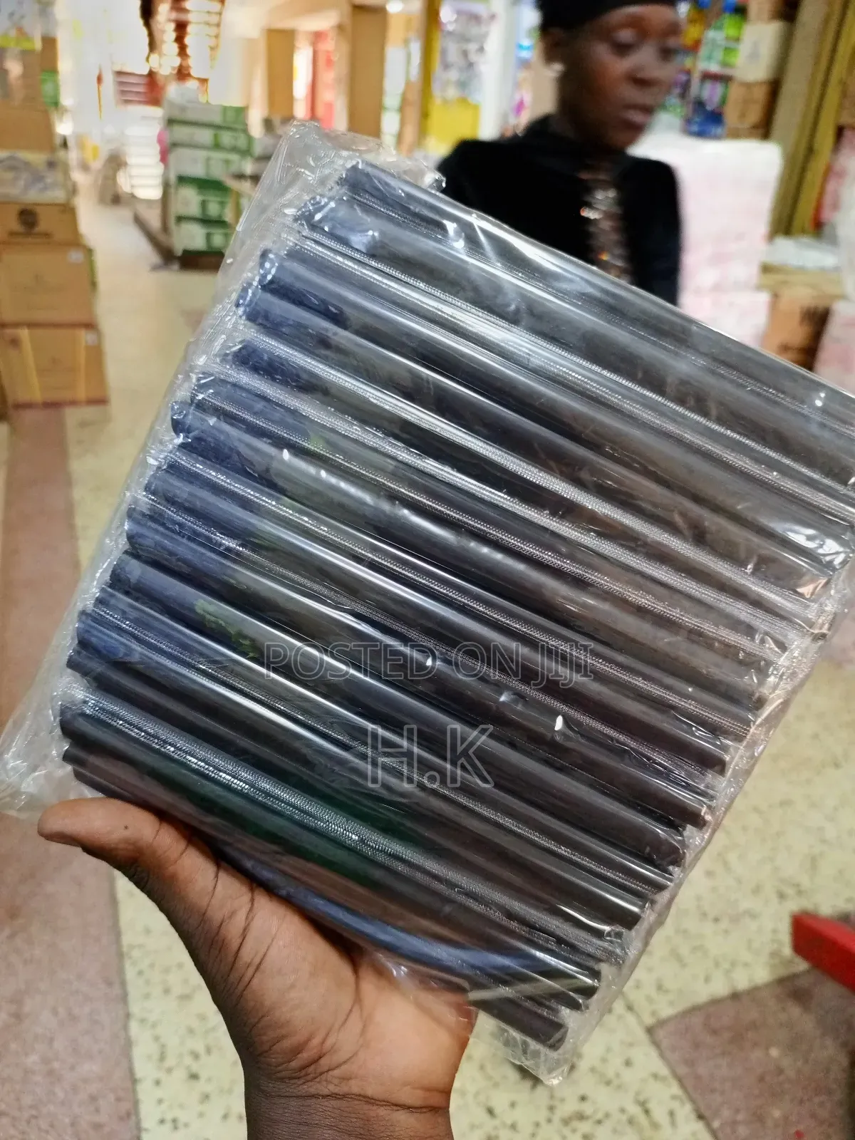 Black Plastic Drinking Straws 100pcs
