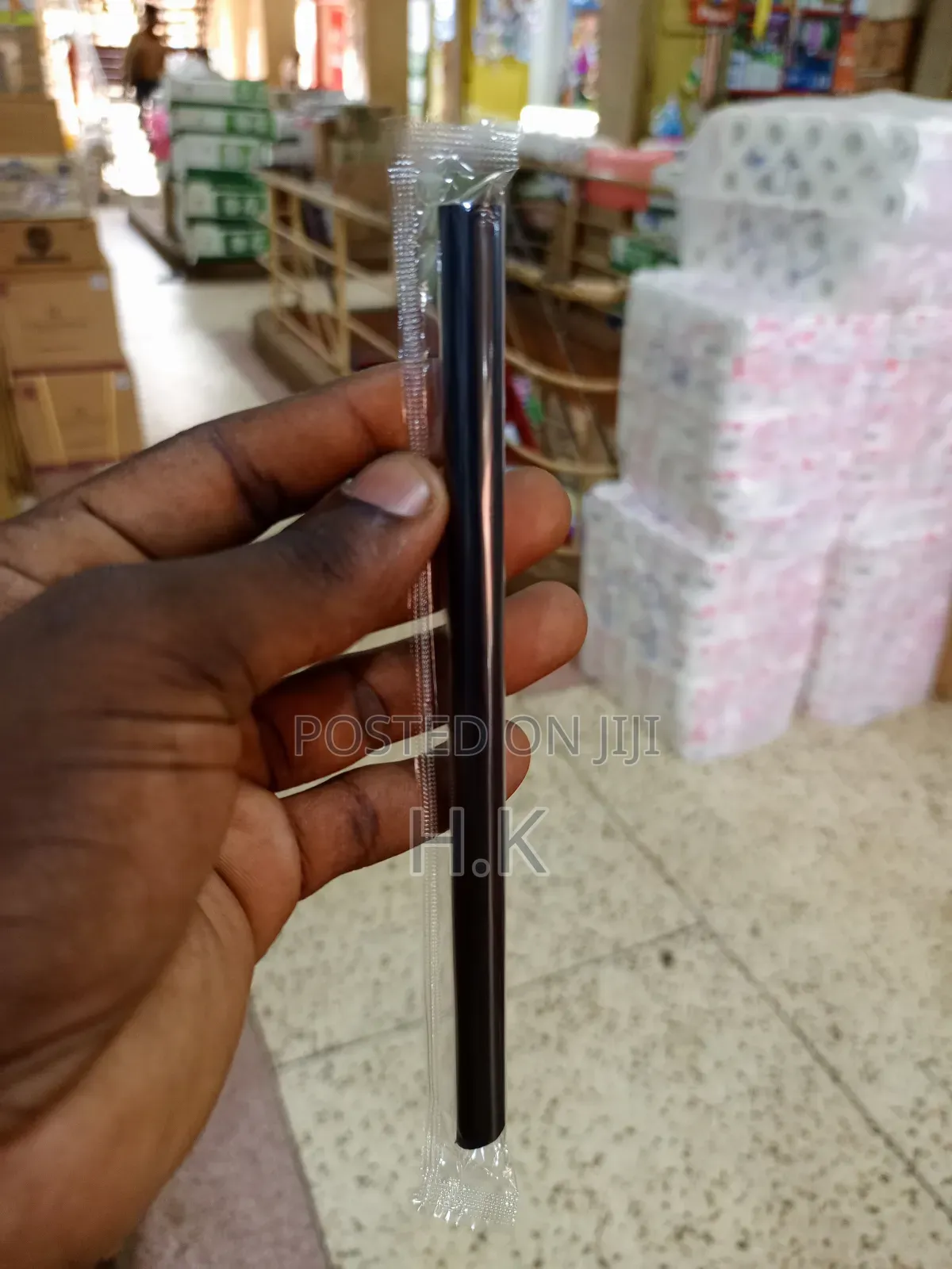 Black Plastic Drinking Straws 100pcs