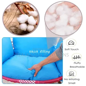 Outdoor Hanging Swing Egg Chair White With Grey Cushions