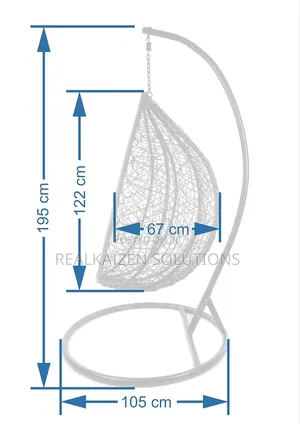 Outdoor Hanging Swing Egg Chair White With Grey Cushions