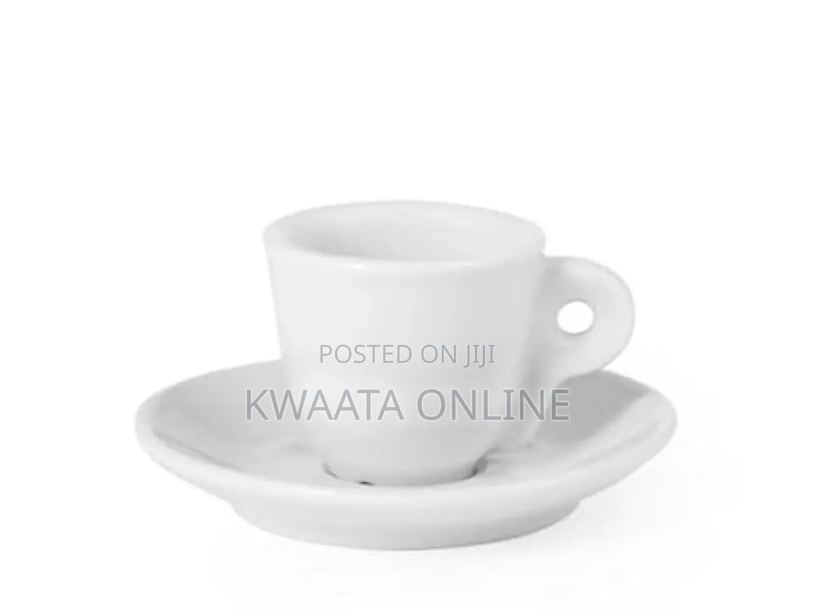 Set of 6 White Porcelain Coffee Cups With 6 Saucer