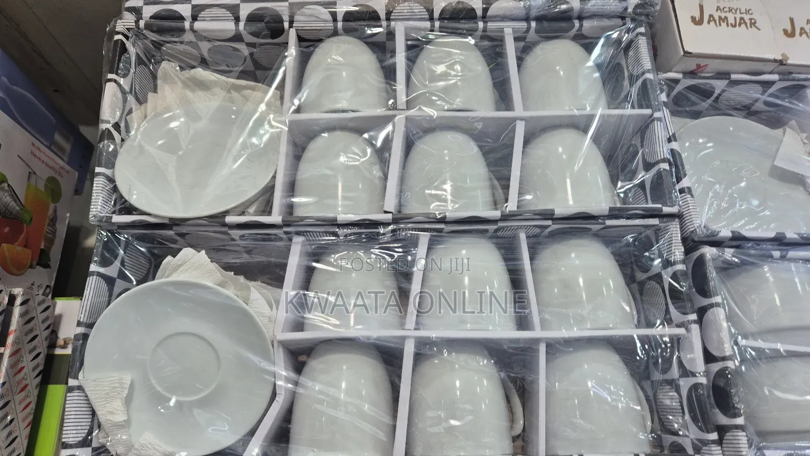 Set of 6 White Porcelain Coffee Cups With 6 Saucer