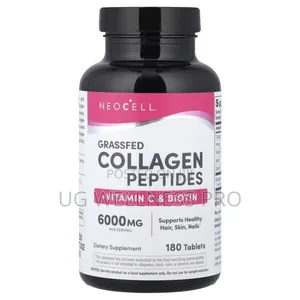 Neocell, Grassfed Collagen Peptides + Vitamin C Biotin, 180 Tablets