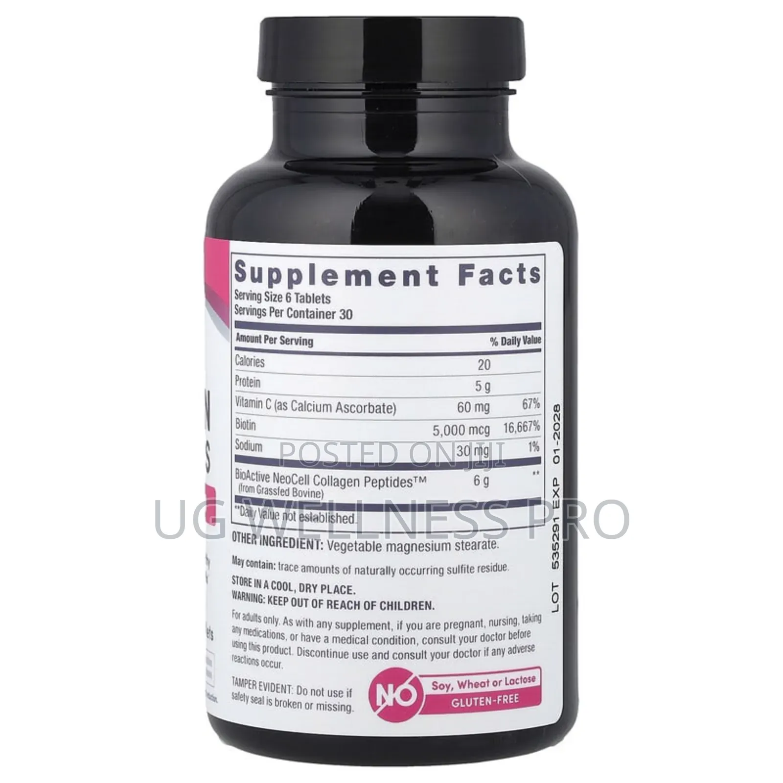 Neocell, Grassfed Collagen Peptides + Vitamin C Biotin, 180 Tablets