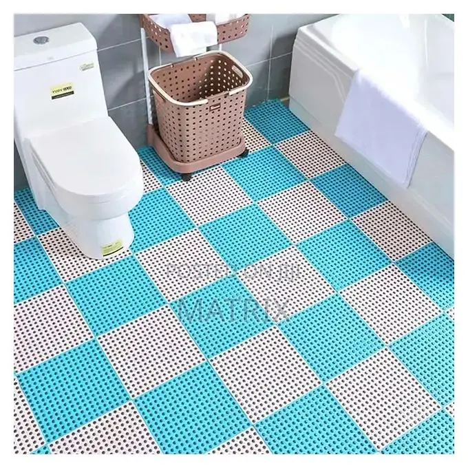 Interlocking Pvc Anti-slippery Bathroom Mats (30cm*30cm)- Multicolor