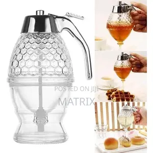 Honey Dispenser With Stand, No Drip Honey Jar - Transparent
