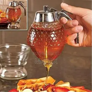 Honey Dispenser With Stand, No Drip Honey Jar - Transparent