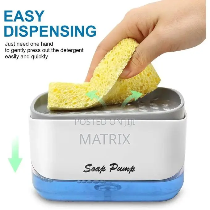 Trendy Soap Pump Dispenser Sponge Holder - Multicolor