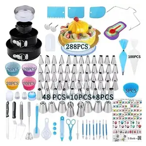 288pcs Cake Decorating Supplies, Cupcake Decorating Kit for Beginners